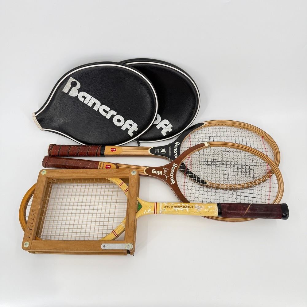 Vintage Bancroft Bjorn Borg Billie Jean King Wright & Ditson Tennis Racket Lot